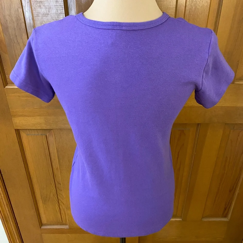 Mariah Carey Purple Silver Butterfly Graphic Cotton Blend T- Shirt Size M - Picture 5 of 6